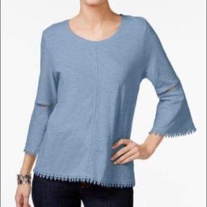 Style &co blue gray cotton tunic